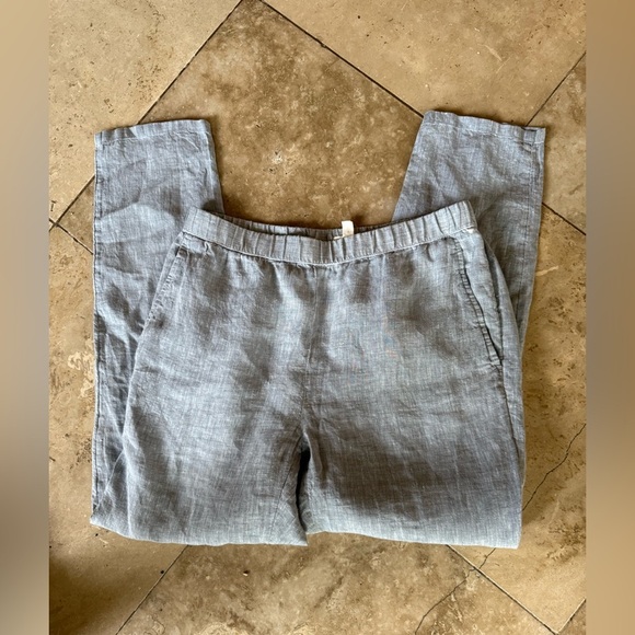 Eileen Fisher ladies linen pants XS/TP good condition elastic waist, bluish gray - Picture 8 of 10